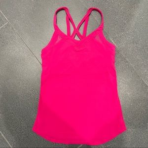 Lululemon women’s power y tank top in hot pink sz 4 like new